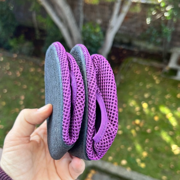 Home-Slippers-Purple Mesh travel slippers by “ Side Kicks”, -Size-5-6.5, NWT - Picture 9 of 10